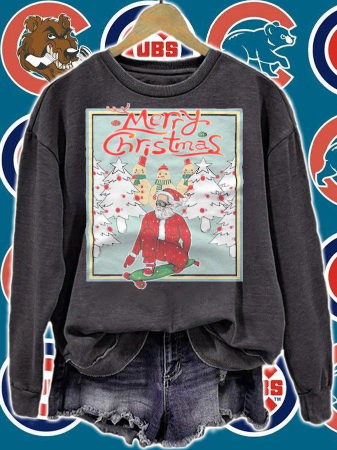 Santa Claus skate Christmas T-shirt sweatshirt