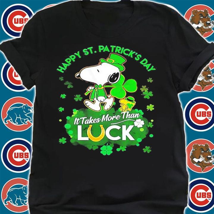 Snoopy And Woodstock Happy St Patricks Day It Takes More Than Luck T-Shirt shirt
