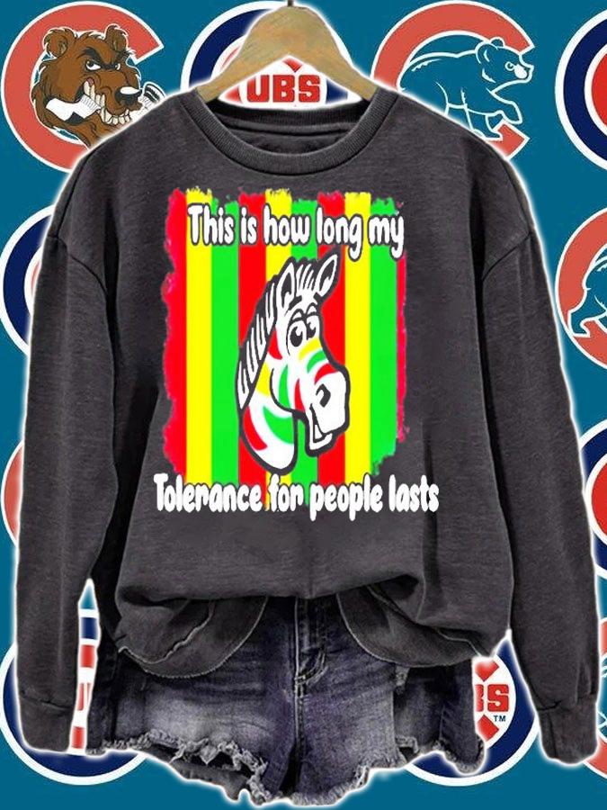 Zebra This Is How Long My Tolerance For People Lasts T-Shirt