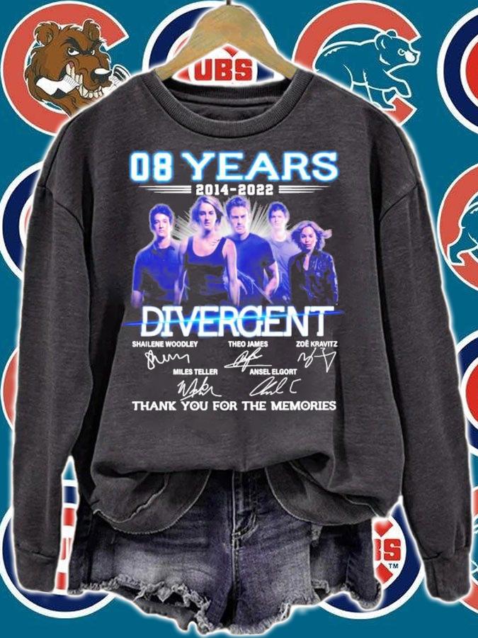 08 years 2014 2022 Divergent signatures t-shirt sweatshirt