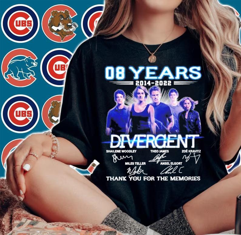 08 years 2014 2022 Divergent signatures t-shirt woman shirt