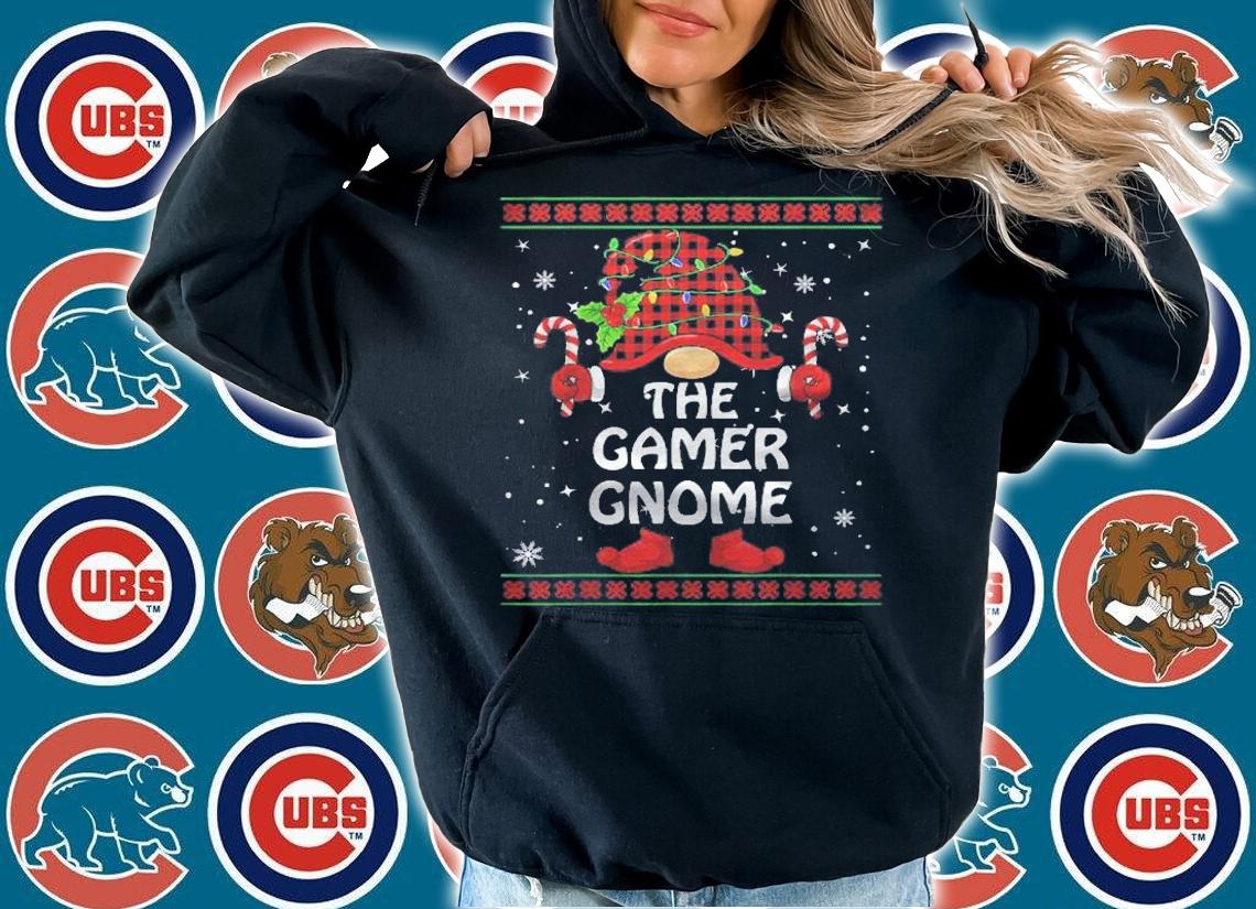 Gamer Gnome Buffalo Plaid Matching Family Christmas Pajama Shirt