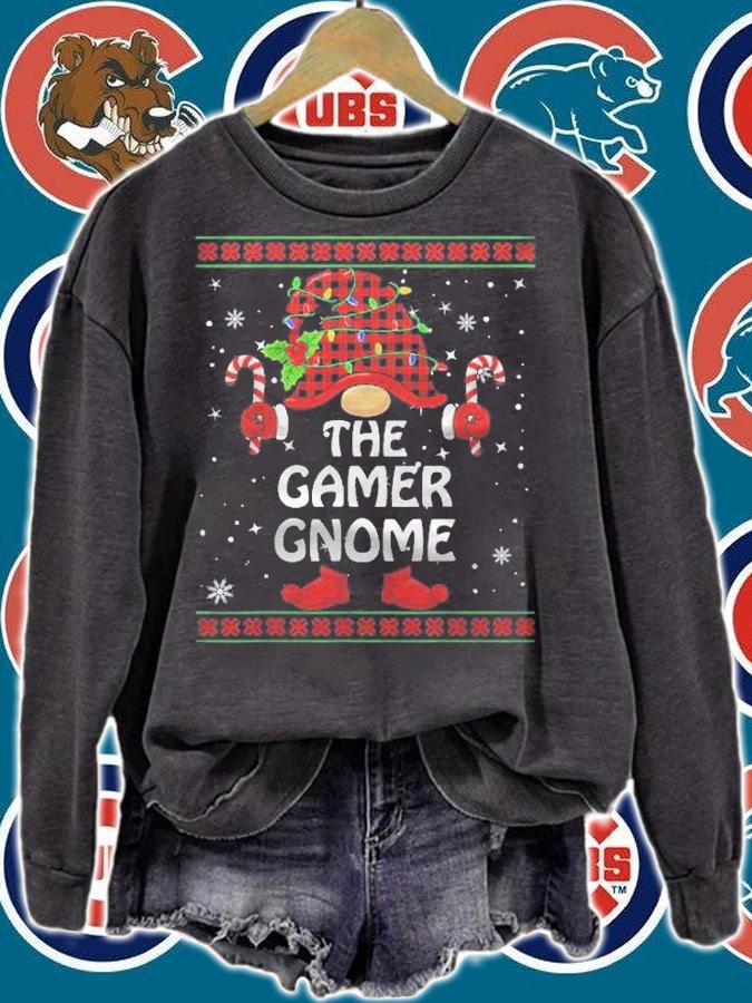 Gamer Gnome Buffalo Plaid Matching Family Christmas Pajama Shirt