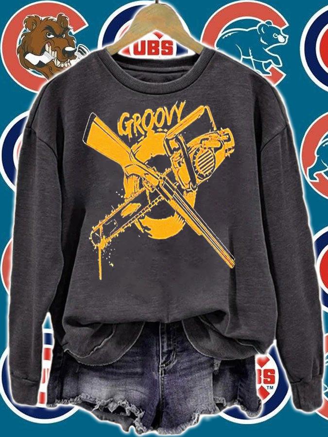 Groovy Chainsaw and Shotgun T-shirt sweatshirt