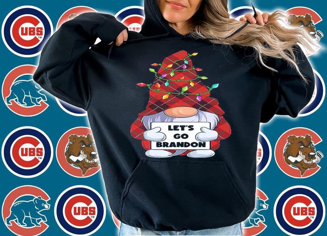 Let's Go Brandon Funny Christmas Gnome Buffalo Plaid Red T-Shirt hoodie