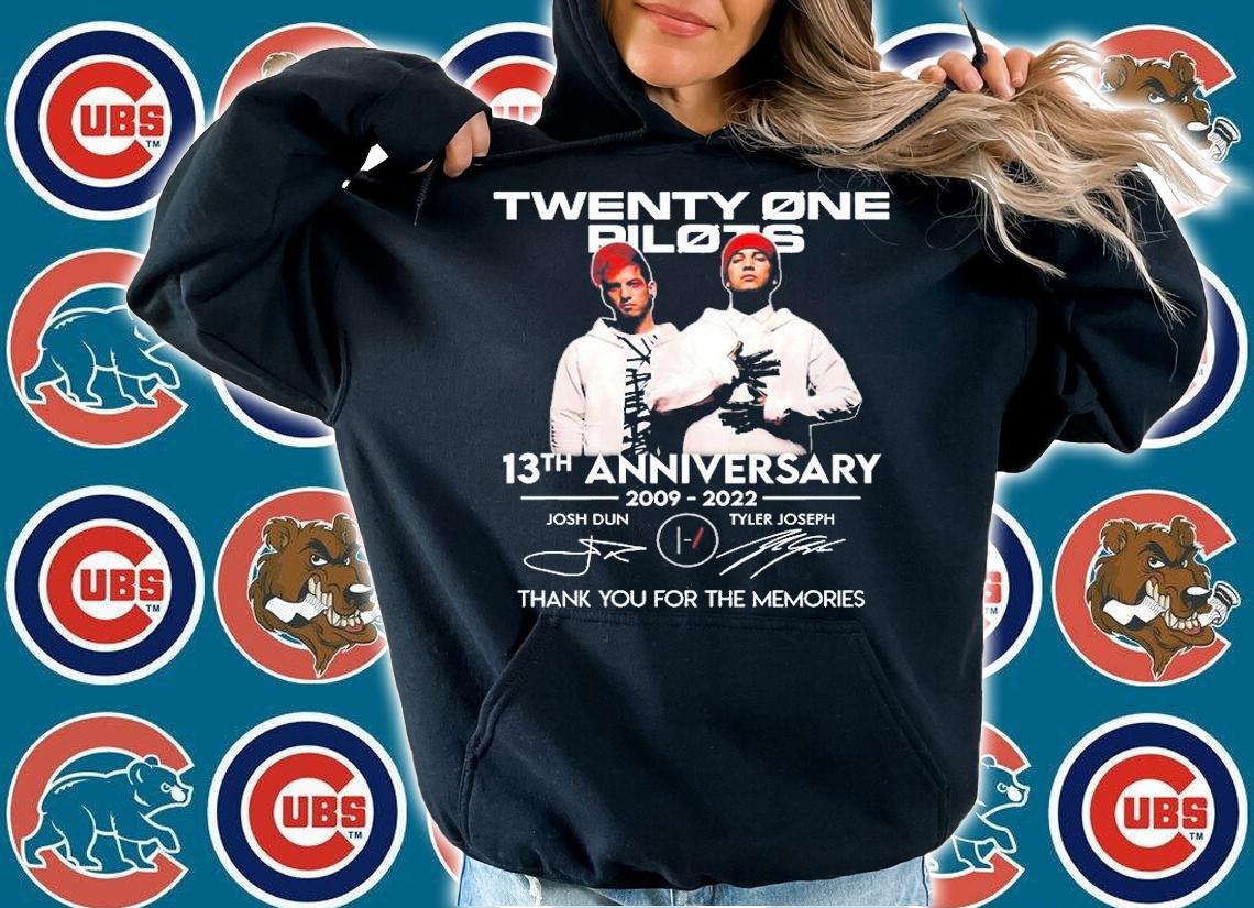 Twenty one pilots 13th Anniversary 2009 2022 Thank You For The Memories Signature T-Shirt hoodie