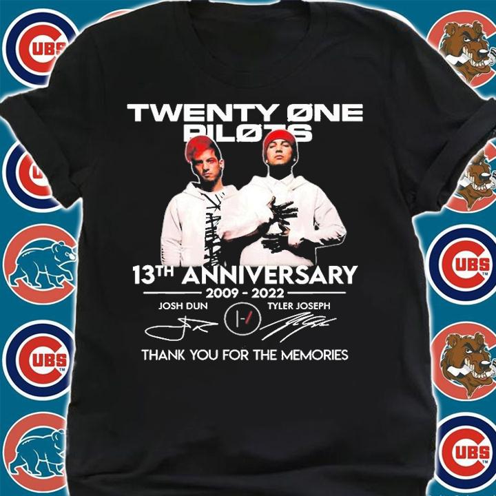 Twenty one pilots 13th Anniversary 2009 2022 Thank You For The Memories Signature T-Shirt shirt