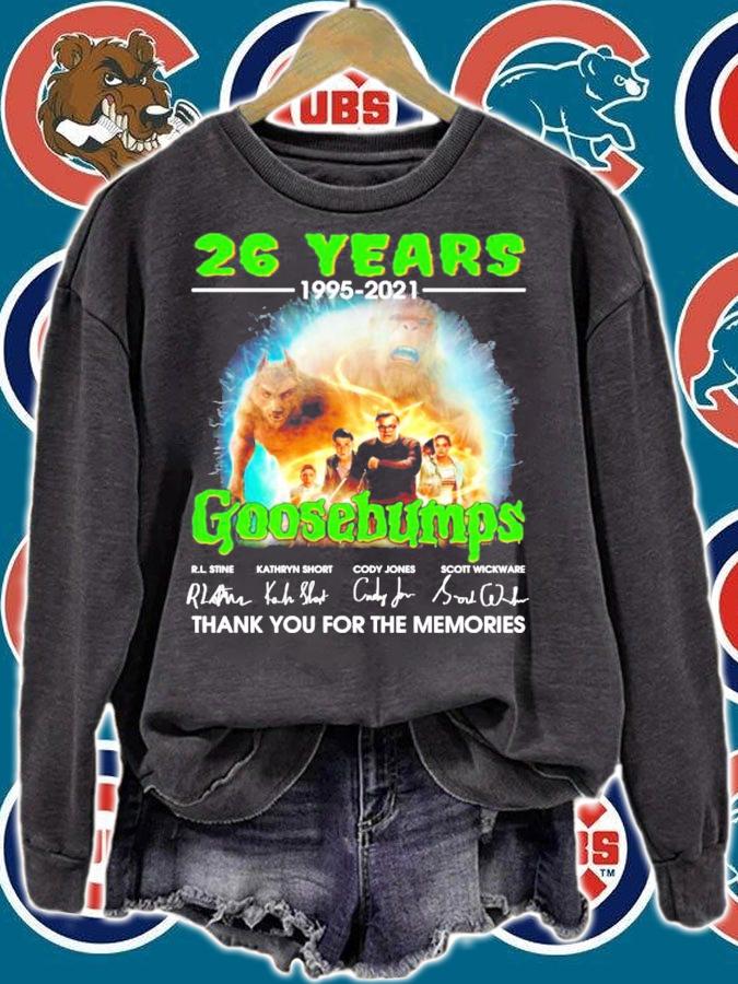 26 years 1995-2021 Goosebumps signatures t-shirt sweatshirt