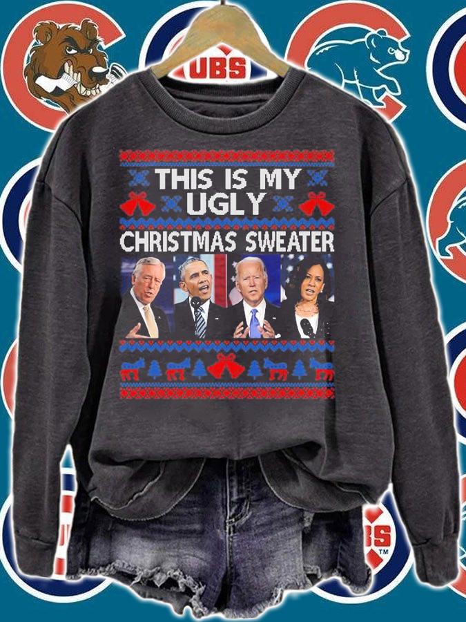 Funny Anti Joe Biden This Is My Christmas Xmas Ugly Sweater T-Shirt sweatshirt
