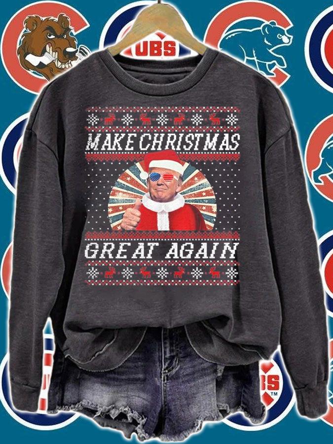 Funny Trump Ugly Christmas Gifts Make Christmas Great Again T-Shirt sweatshirt