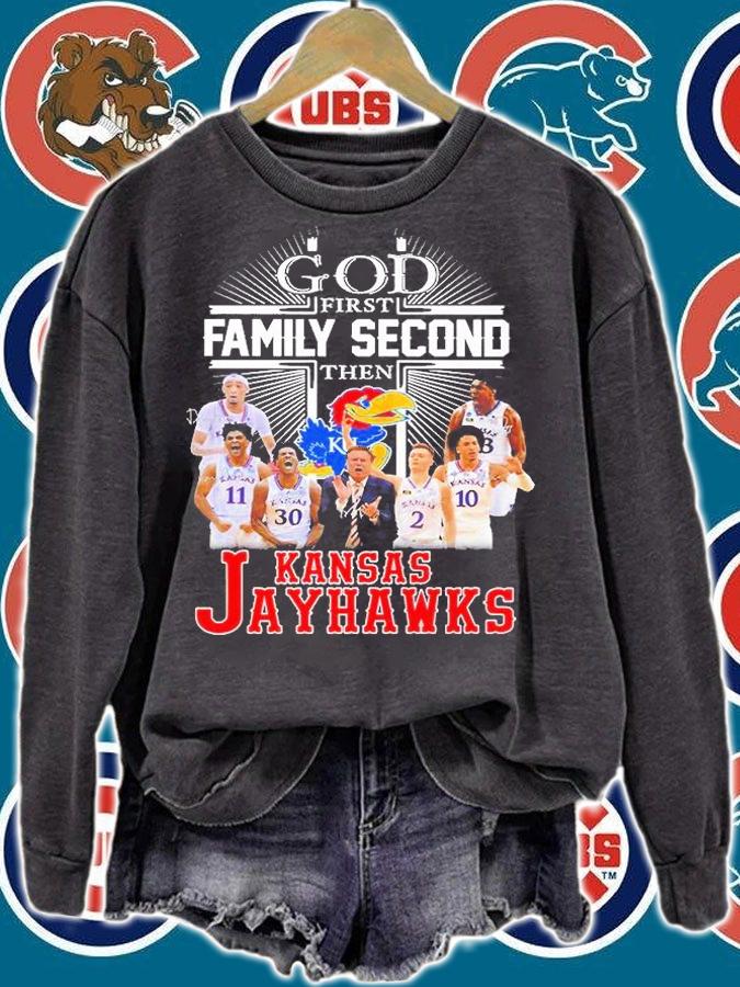 God First Family Second Then Kansas Jayhawks T-Shirt