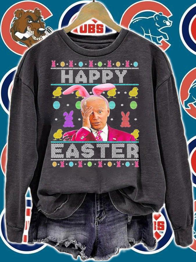 Happy Easter Day Cute Bunny Joe Biden Rabbit Boy Girls Ugly T-Shirt sweatshirt