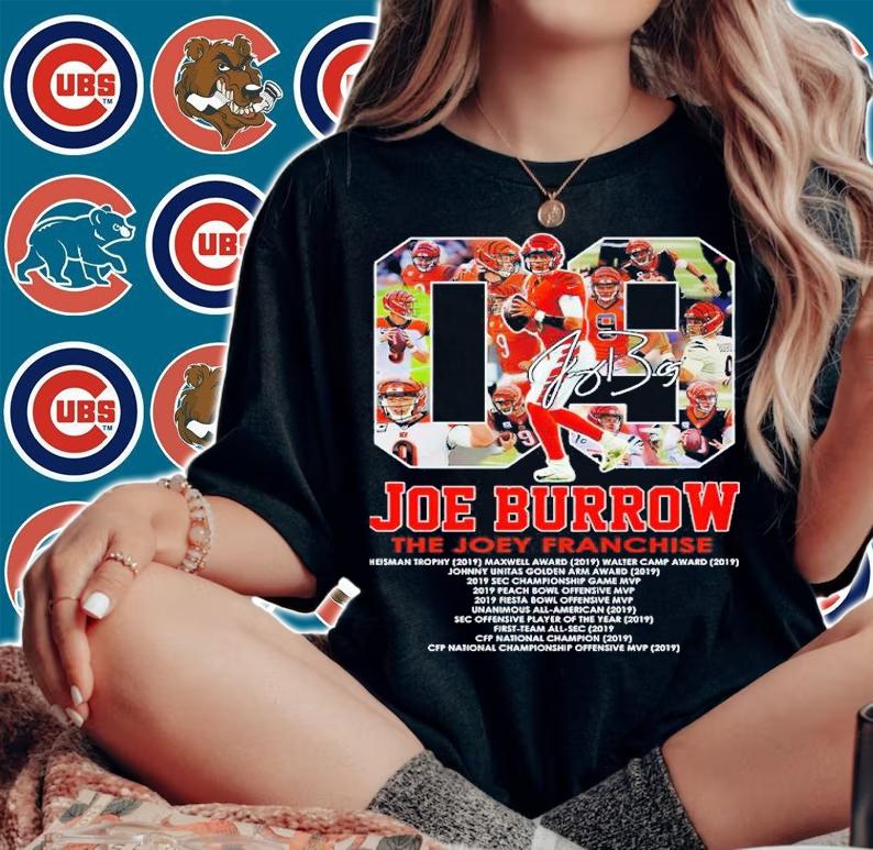 Joe Burrow The Joey Franchise Heisman Trophy 2019 Maxwell Award Signatures Shirt
