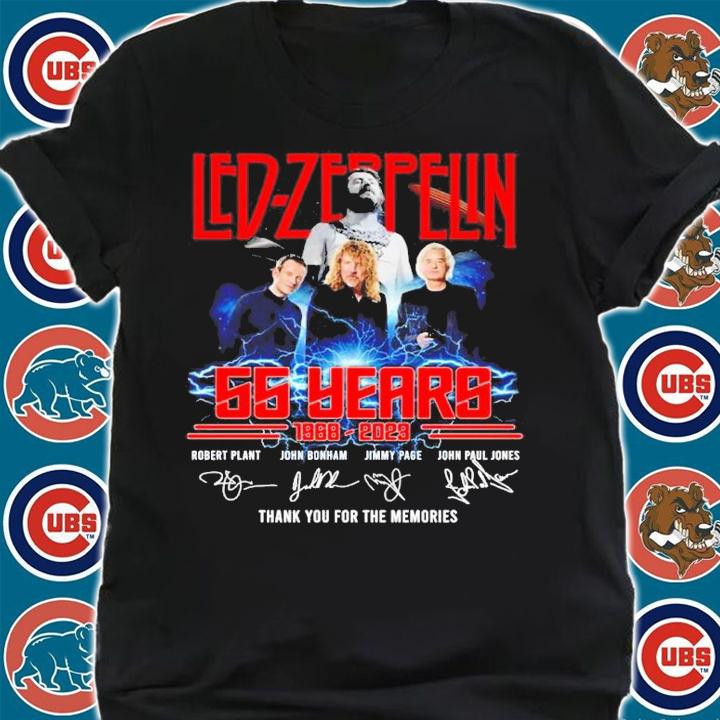 Led Zeppelin 55 Years 1968-2023 Signatures Thank You For The Memories Shirt