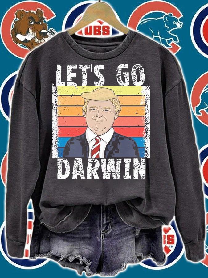 Let's Go Darwin Funny Trump Design Vintage T-Shirt