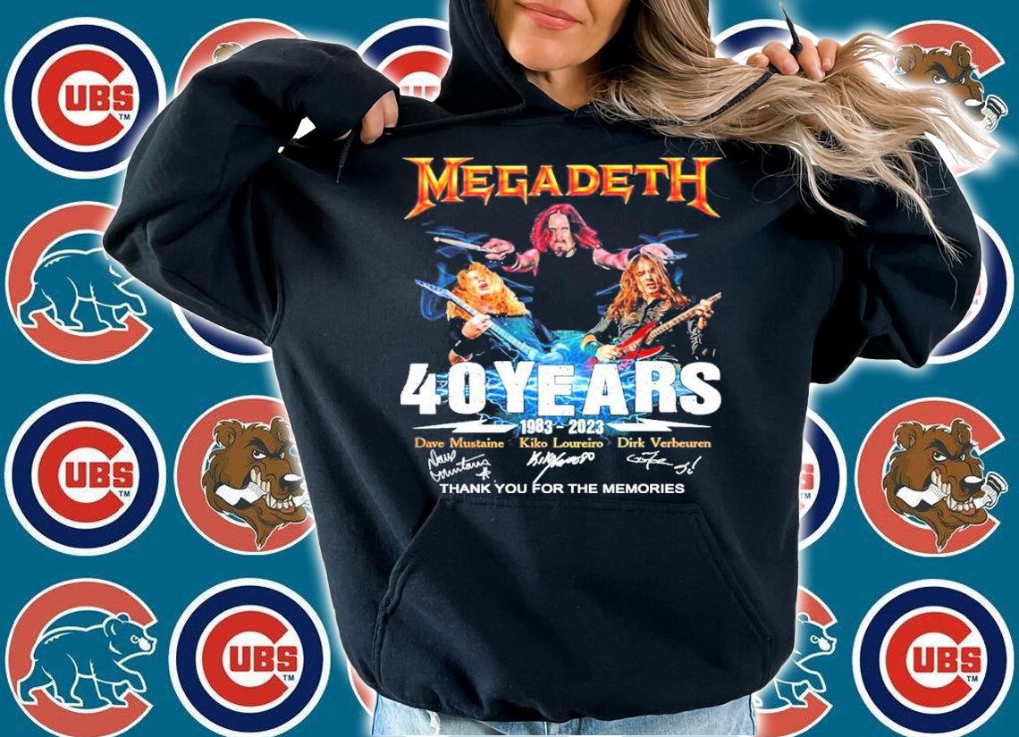 Megadeth 40 Years 1983-2023 Signatures Thank You For The Memories Shirt hoodie