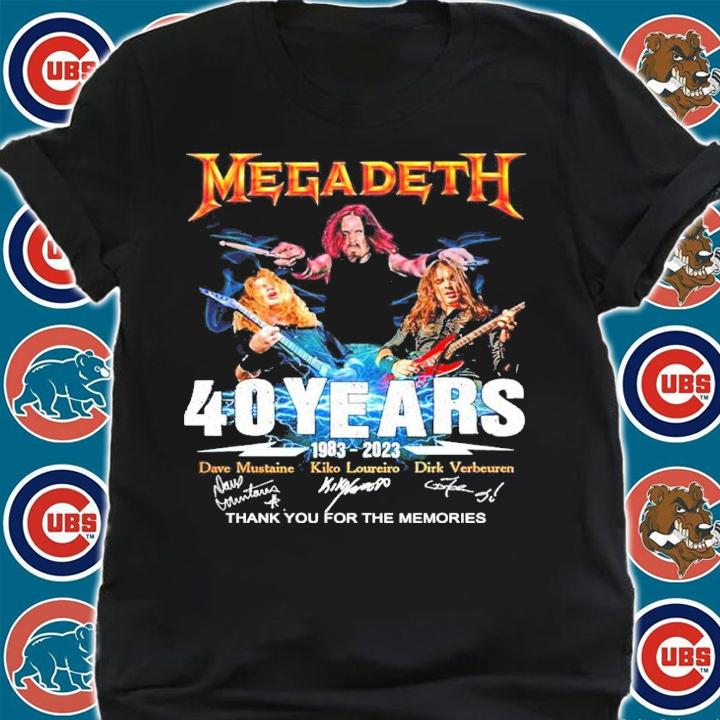 Megadeth 40 Years 1983-2023 Signatures Thank You For The Memories Shirt shirt