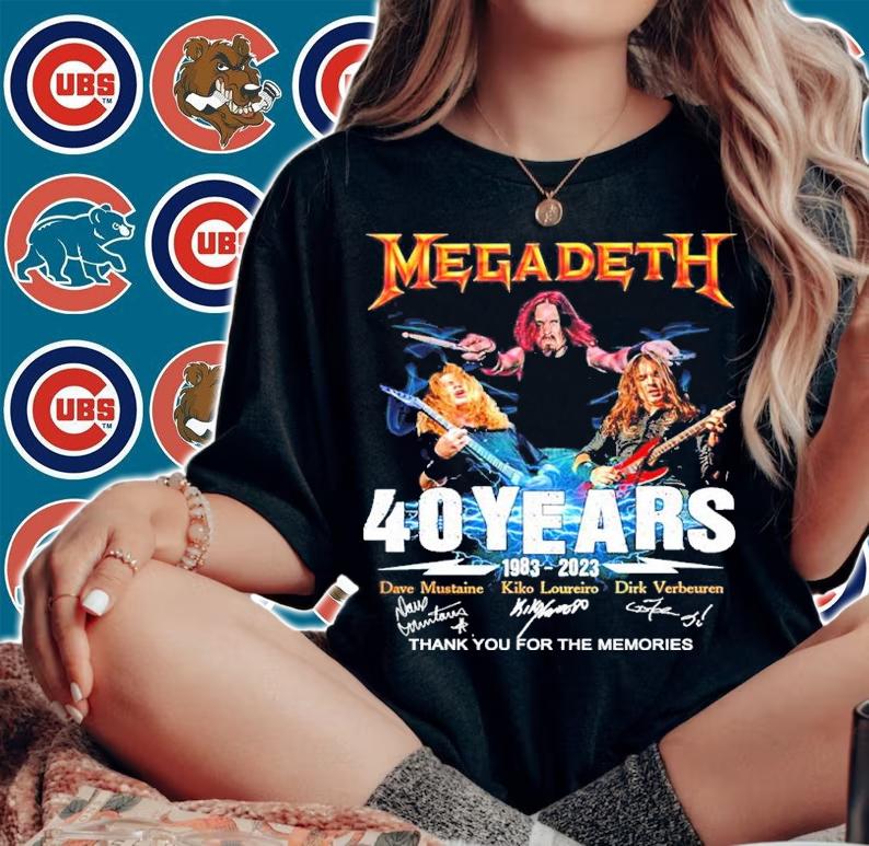 Megadeth 40 Years 1983-2023 Signatures Thank You For The Memories Shirt woman shirt