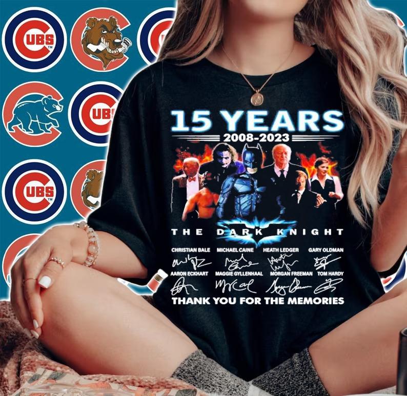 Official 15 Years 2008-2023 The Dark Knight Signatures Thank You For The Memories Shirt