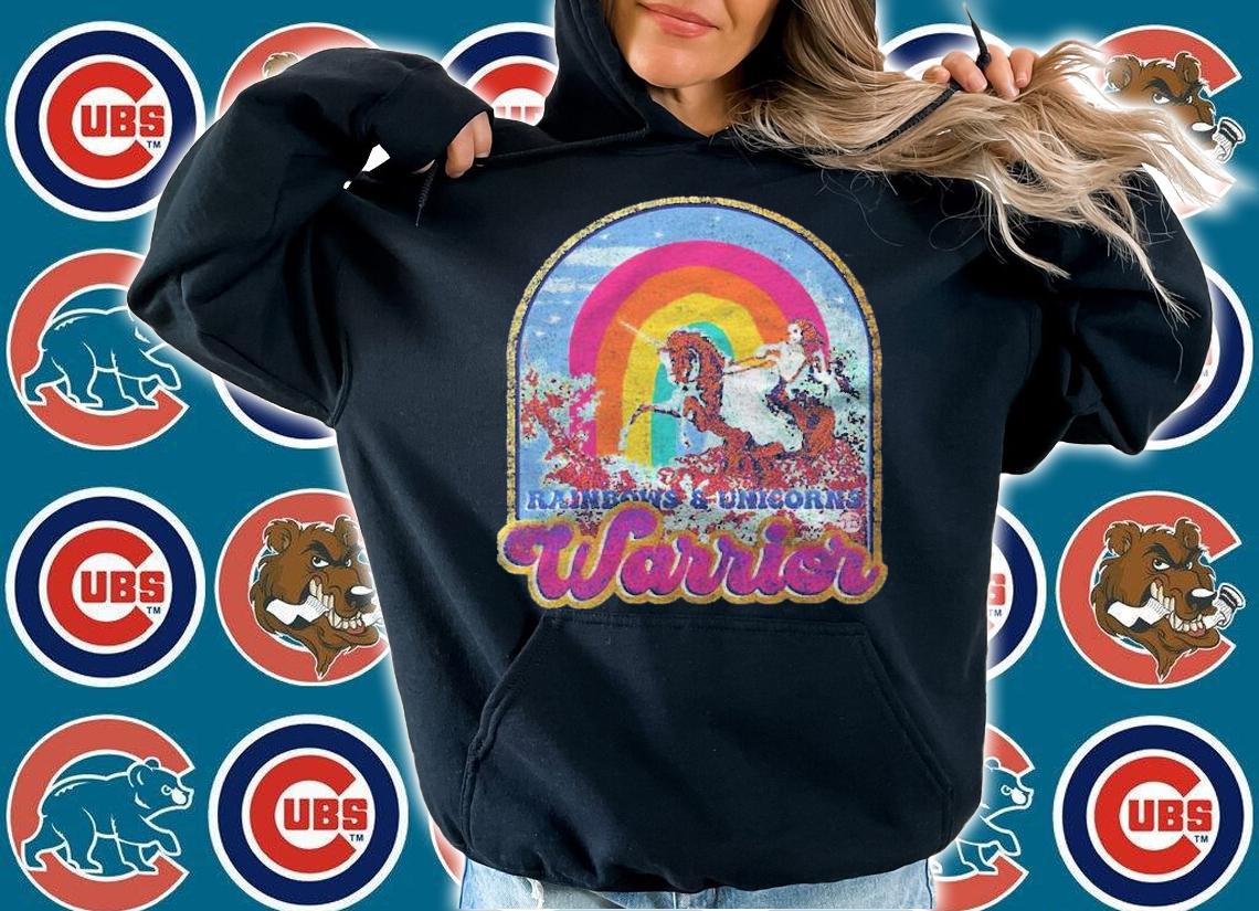 Rainbows & Unicorns Warrior  Artsy Graphic Fashion shirt hoodie