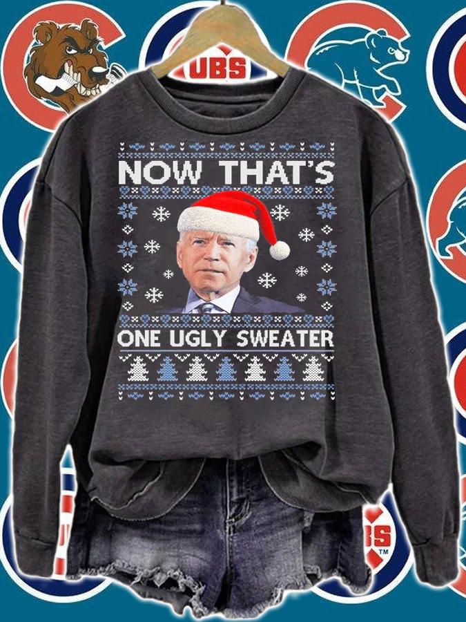 Santa Joe Biden Funny Now Thats One Christmas Ugly Sweater T-Shirt