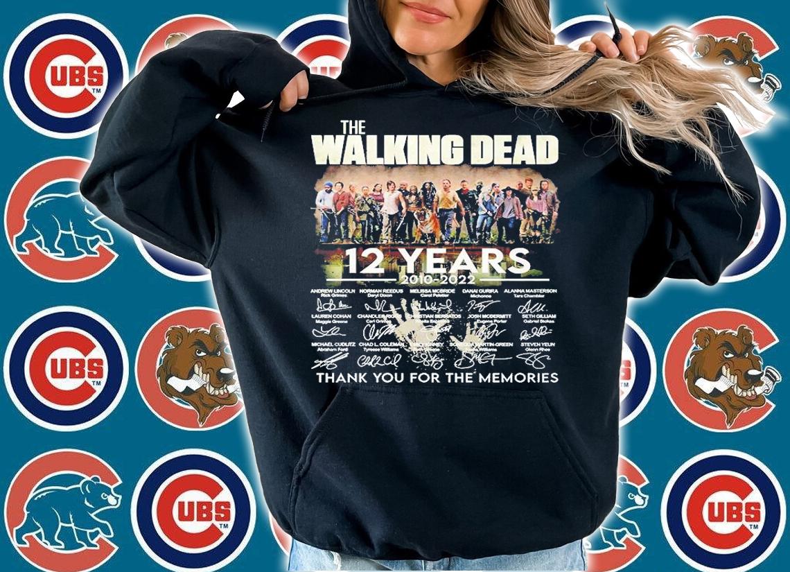 The Walking Dead 12 Years 2010 2022 Thank You For The Memories Signatures T-Shirt hoodie