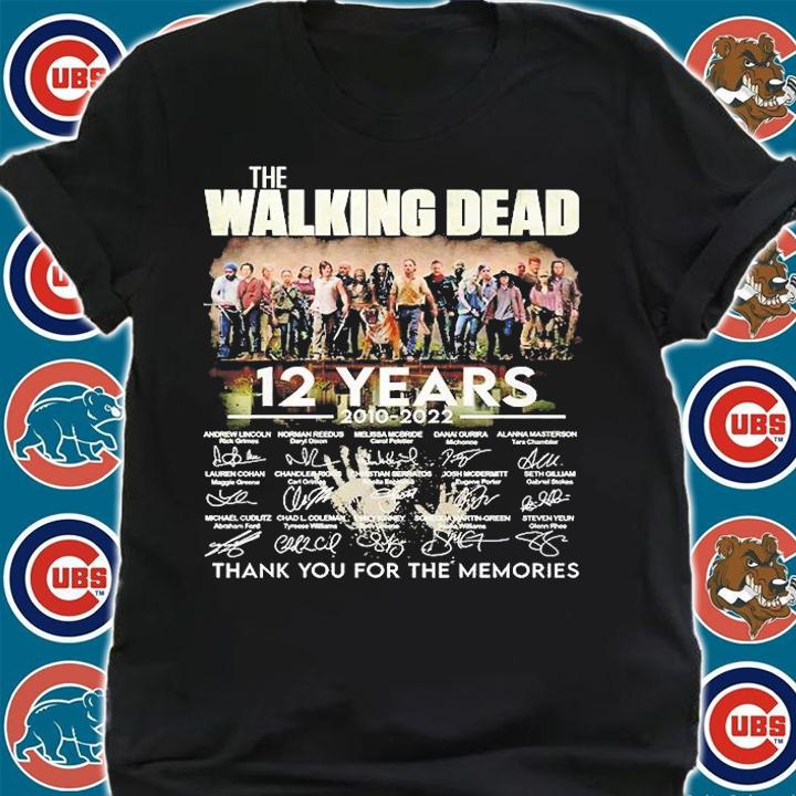 The Walking Dead 12 Years 2010 2022 Thank You For The Memories Signatures T-Shirt shirt