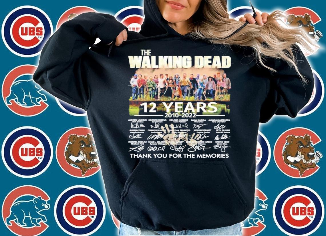 Top the Walking Dead 12 Years 2010-2022 Signatures Thank You For The Memories Shirt hoodie