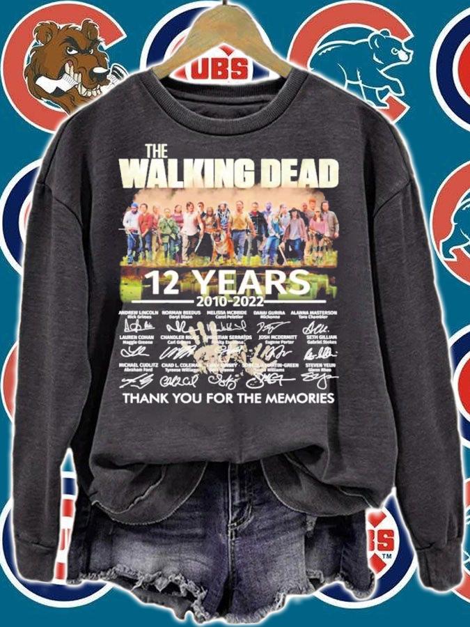 Top the Walking Dead 12 Years 2010-2022 Signatures Thank You For The Memories Shirt sweatshirt