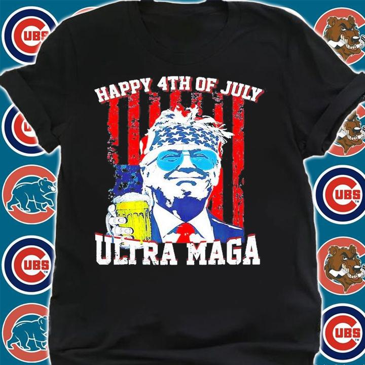 Ultra Maga Proud Pro Trump Happy 4th Of July American Flag T-Shirt