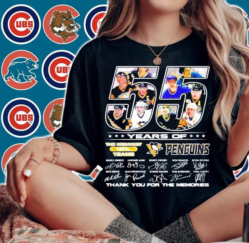 55 years of The Greatest NHL Teams Penguins signatures shirt