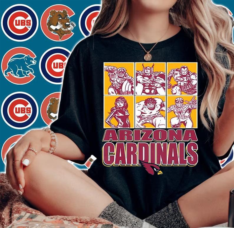 Arizona Cardinals Disney Marvel Avengers Line-Up shirt