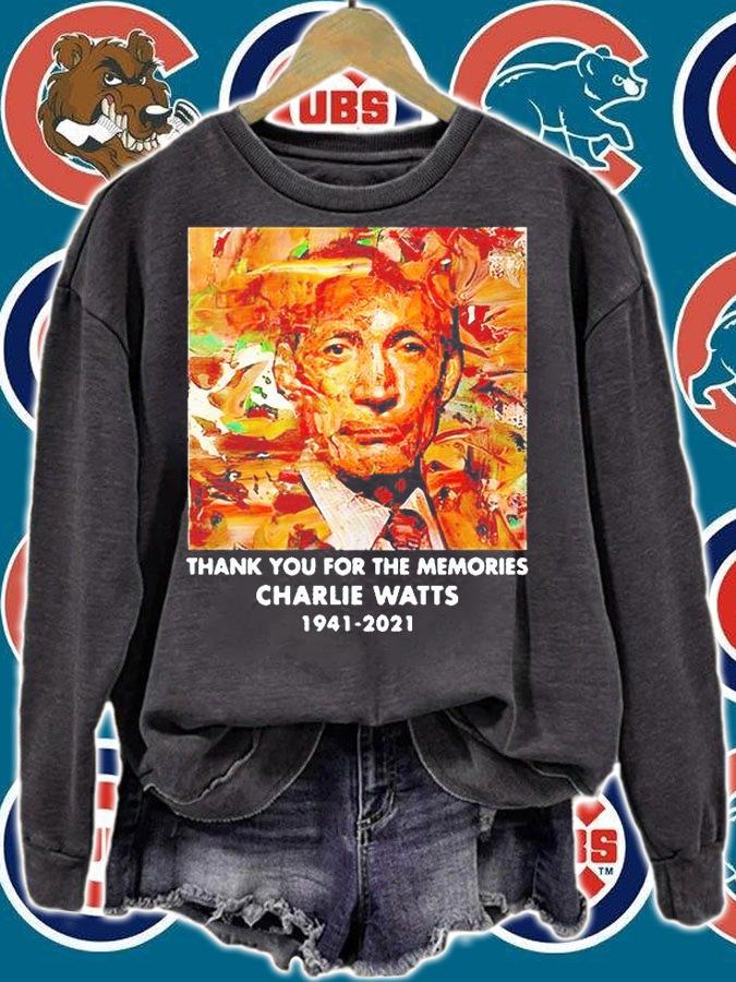 Charlie Watts oil painting thank You for the memories 1941-2021 T-shirt
