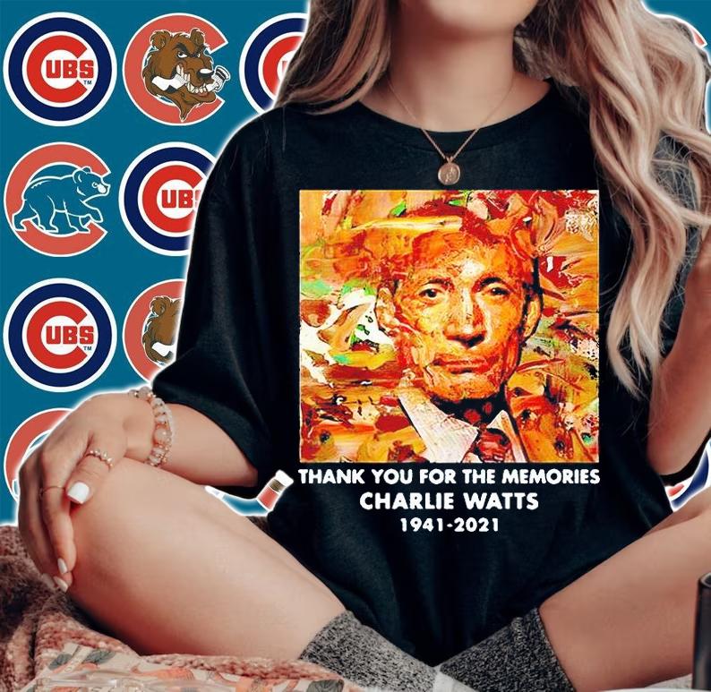 Charlie Watts oil painting thank You for the memories 1941-2021 T-shirt