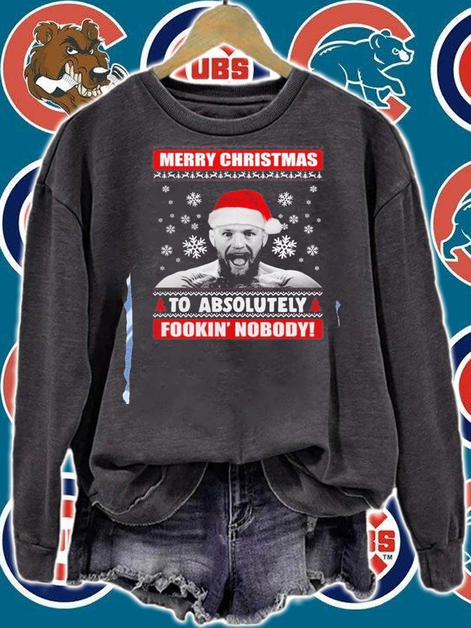 Conor Mcgregor Merry Christmas Absolutely Fookin Nobody Sweater.Jpg t-shirt