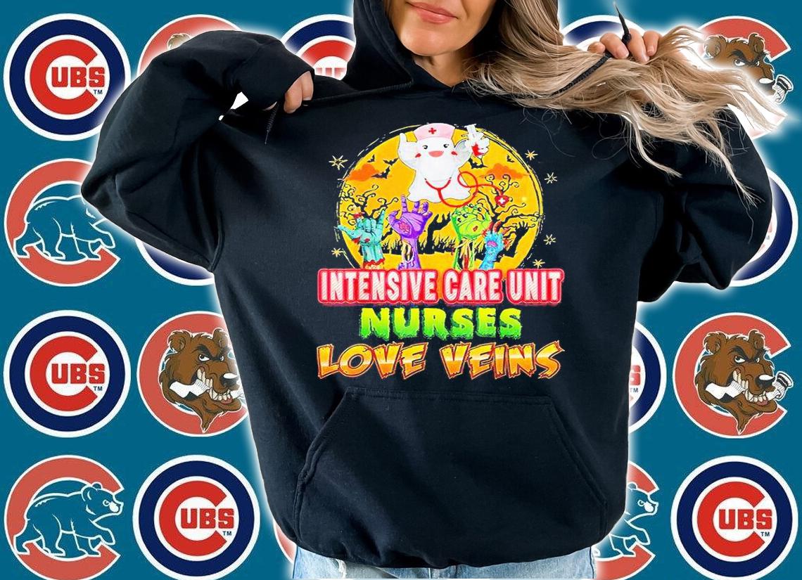Intensive Care Unit Nurse Love Veins Ghost Witch Halloween T-shirt hoodie