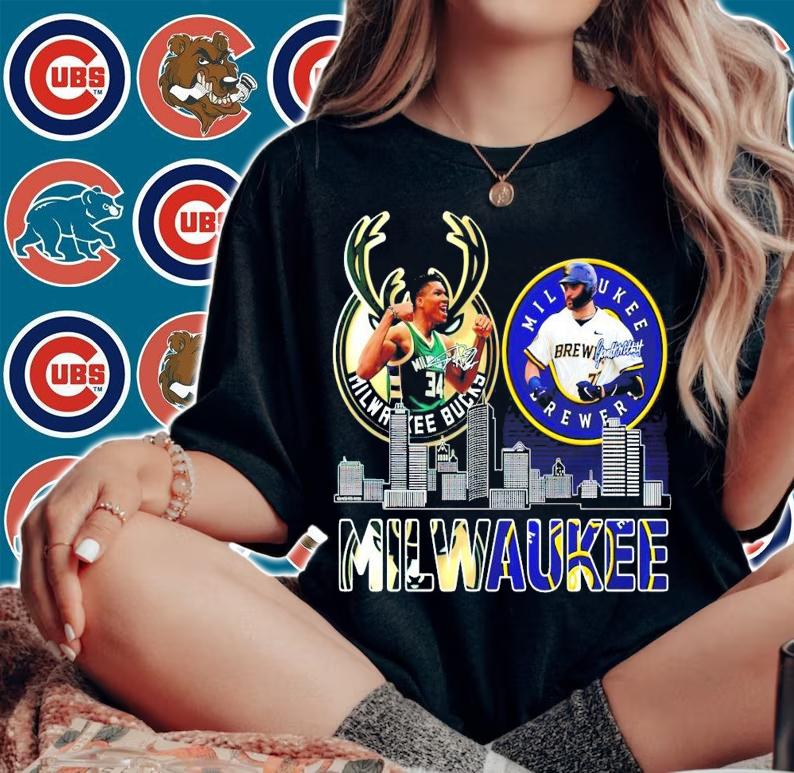 MILWAUKEE Milwaukee Bucks Giannis Antetokounmpo vs Milwaukee Brewers Garrett Mitchell signature shirt woman shirt