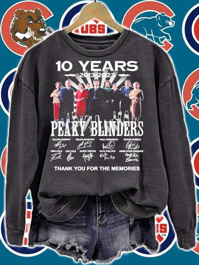 Official 10 Years 2013-2023 Peaky Blinders Signatures Thank You For The Memories Shirt sweatshirt