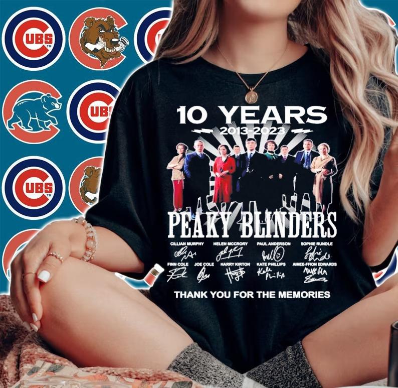 Official 10 Years 2013-2023 Peaky Blinders Signatures Thank You For The Memories Shirt woman shirt