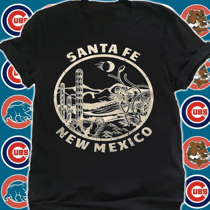Santa Fe New Mexico Linocut Distressed Desert Illustration Shirt shirt