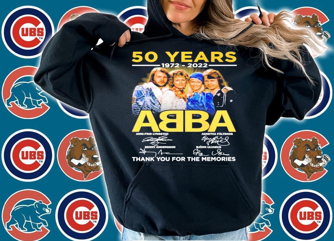 50 years 1972-2022 ABBA signatures thank you for the memories shirt