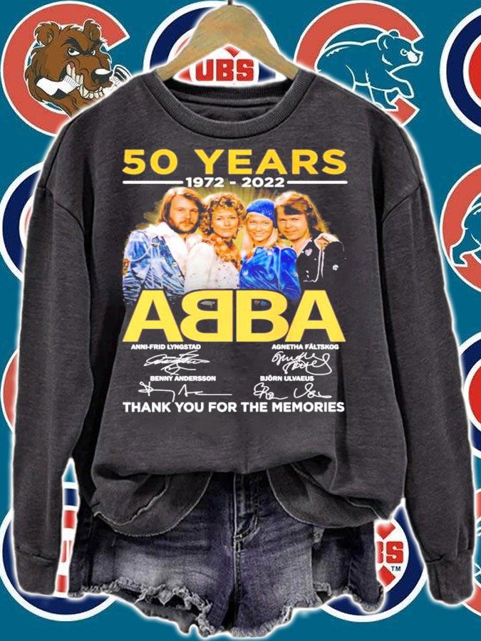 50 years 1972-2022 ABBA signatures thank you for the memories shirt