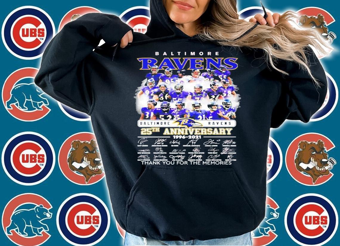 Baltimore Ravens Lamar 25th anniversary 1996-2021 thank you for the memories shirt hoodie