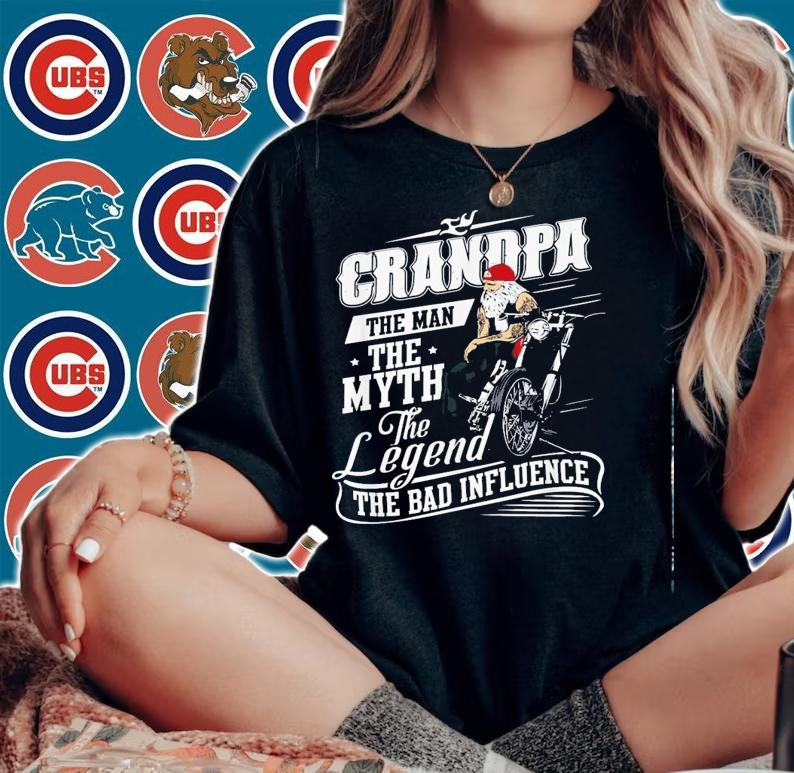 Motorbike Grandpa Man Myth Legend Bad Influence Shirt.Jpg