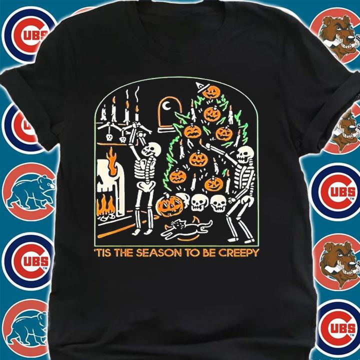 Skeleton Pumpkin Halloween tis the season to be creepy T-shirt shirt