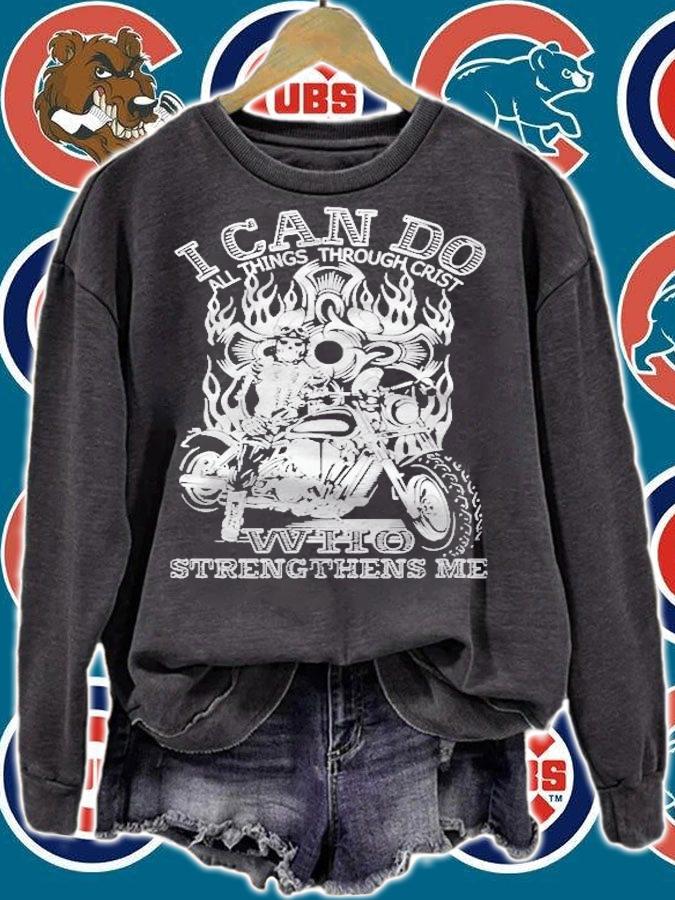 Strenght Biker Skull Motorcycles Gift Shirt sweatshirt