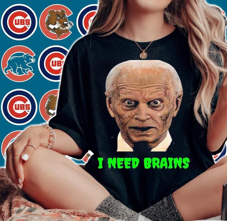 Zombie Joe Biden I need brains Halloween t-shirt