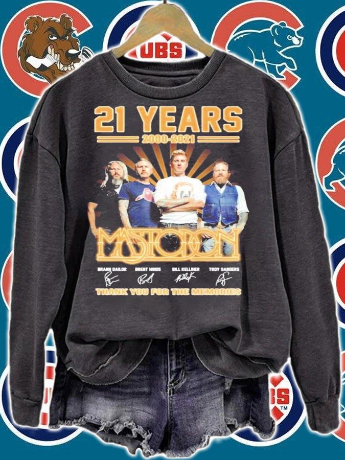21 years 2000-2021 Mastodon signatures shirt