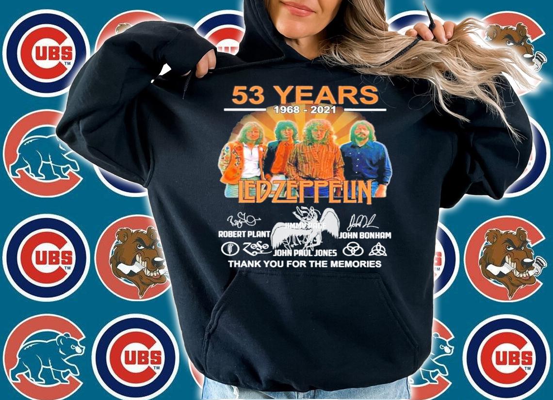 53 years 1968-2021 Led Zeppelin signatures t-shirt hoodie