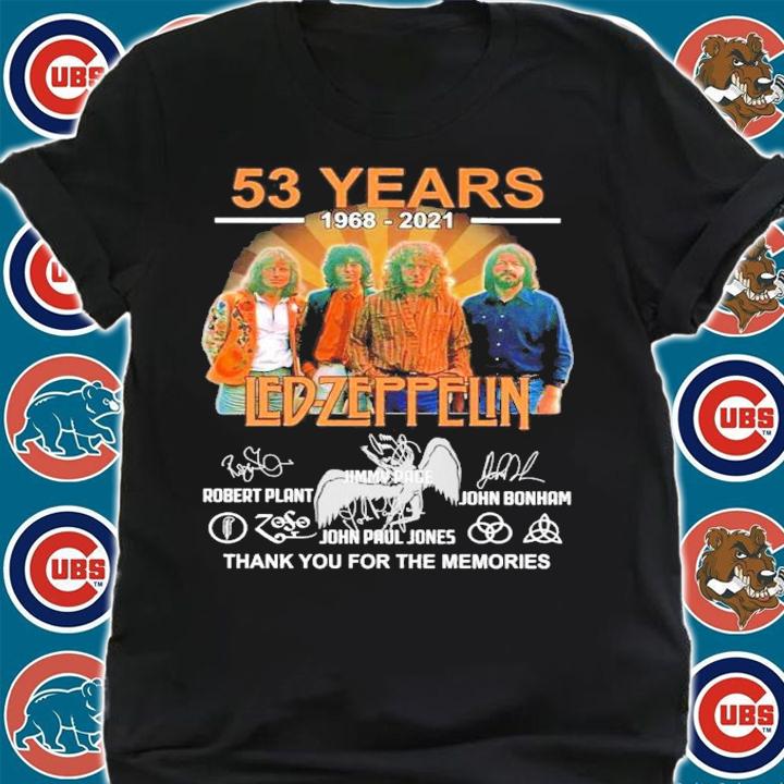 53 years 1968-2021 Led Zeppelin signatures t-shirt shirt